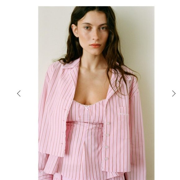 ZARA Striped Crop Organic Cotton Poplin Shirt - Picture 4 of 4